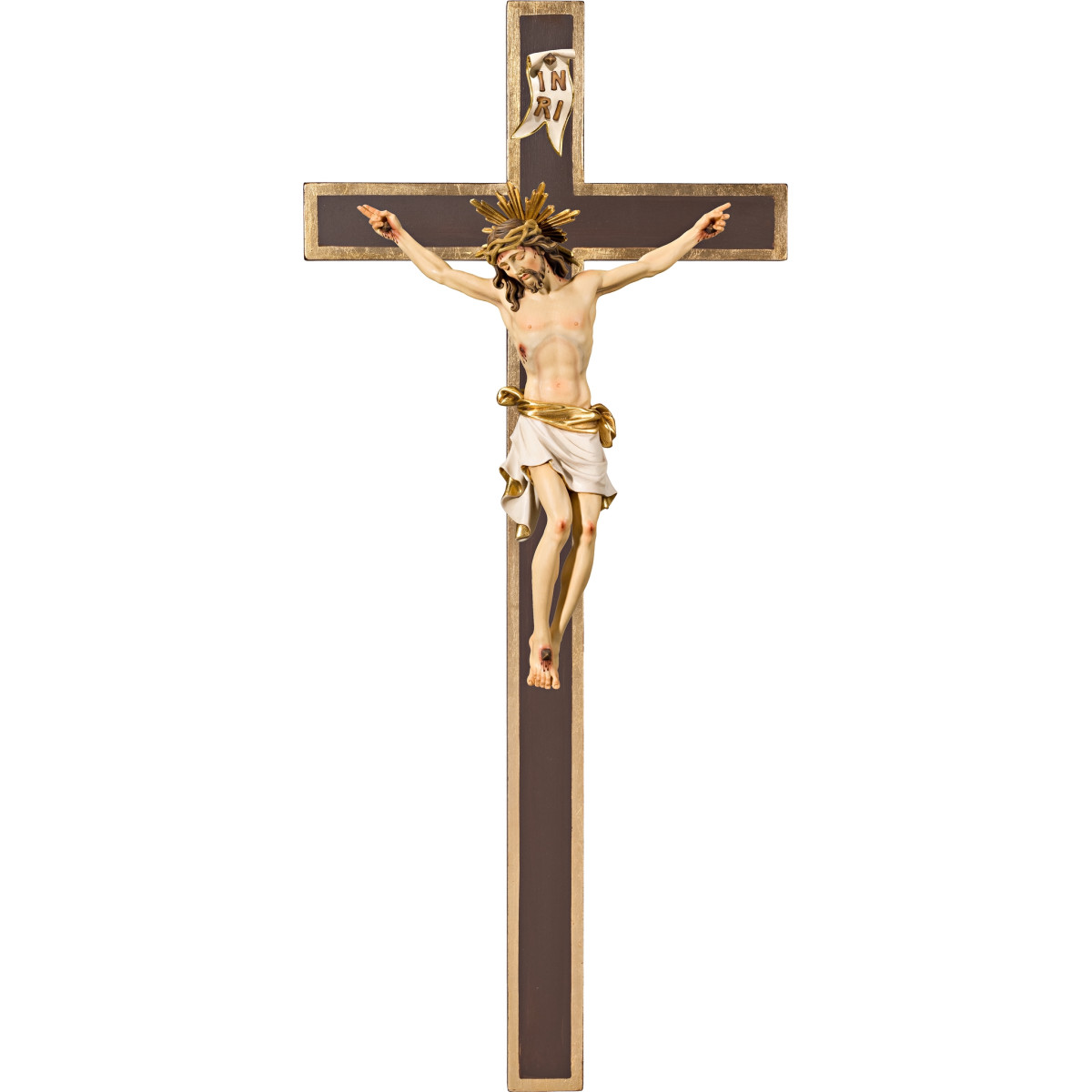 Cristo Pisa en cruz simple ancha